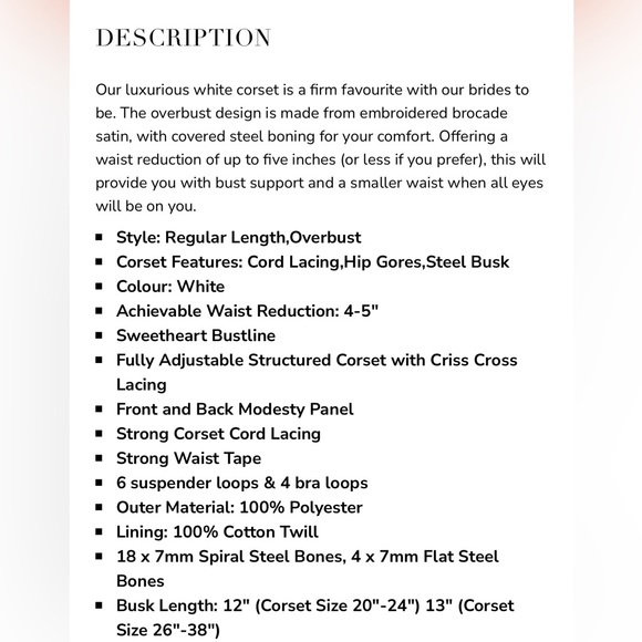 Corset Story White Brocade Expert Waist Training Corset - Picture 10 of 10